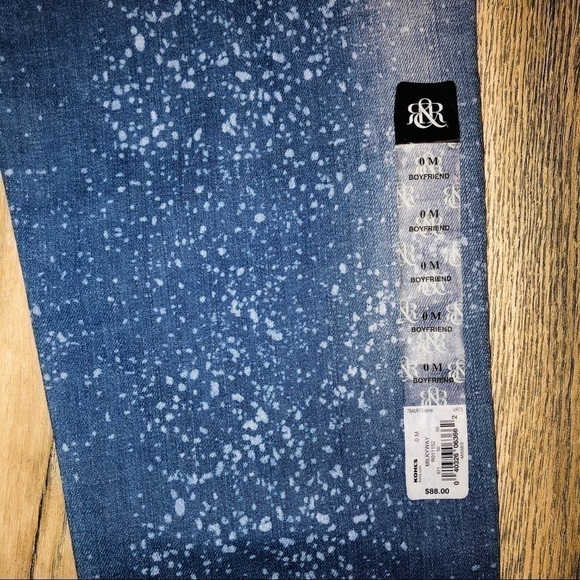 NWT Rock & Republic Splatter Boyfriend Skinny Jeans Size 0M - Picture 11 of 12